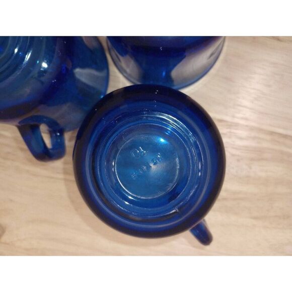 Vintage Forte Crisa cobalt blue mugs. Made in Mexico. set of 3 - Picture 5 of 8